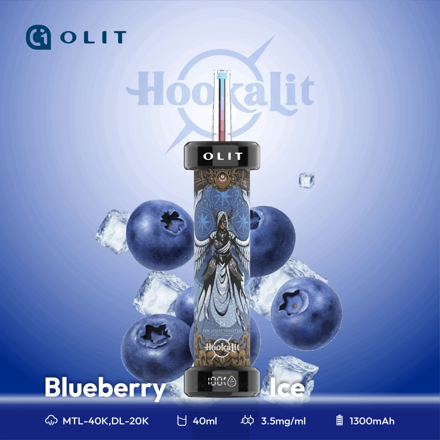 Blueberry Ice - Olit 40K Hookah 1 Blueberry Ice - Olit 40K Hookah