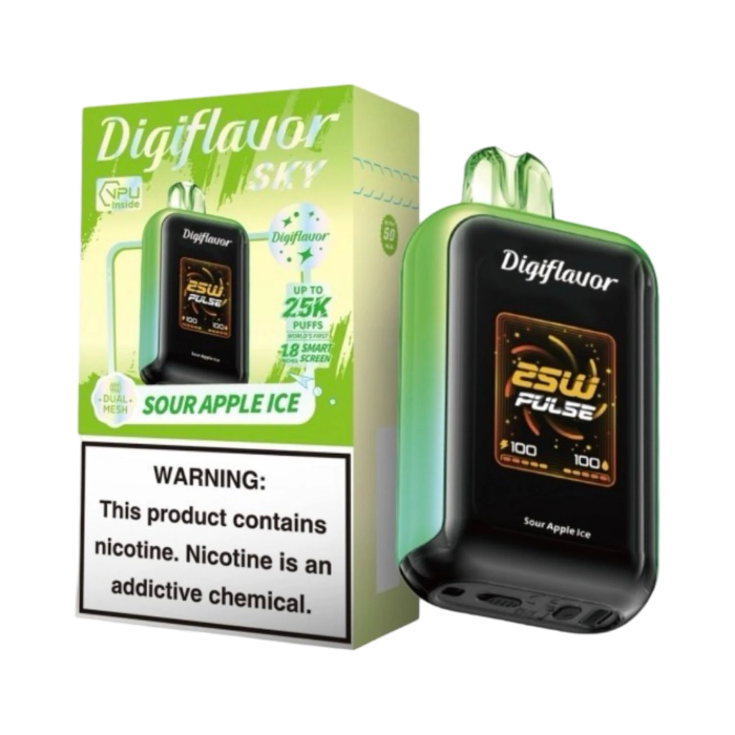 Sour Apple Ice - Geek Bar Digiflavor Sky 25000 1 Sour Apple Ice - Geek Bar Digiflavor Sky 25000