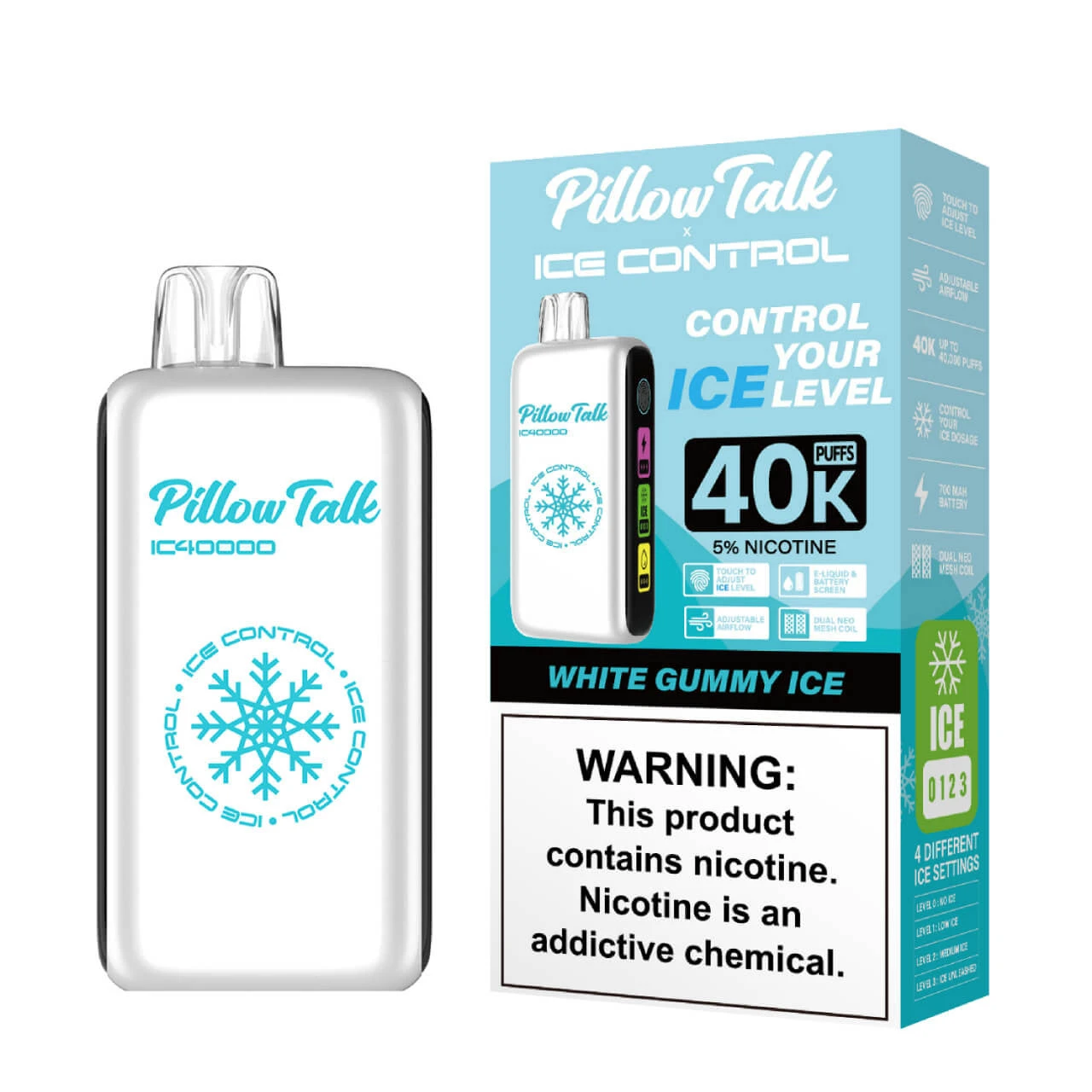 White Gummy Ice - Pillow Talk Ice Control IC40000 1 White Gummy Ice - Pillow Talk Ice Control IC40000