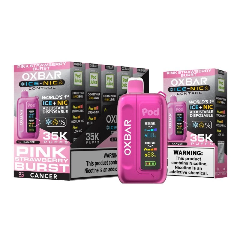 Pink Strawberry Burst - Pod Juice X Oxbar Ice-Nic 35K 1 Pink Strawberry Burst - Pod Juice X Oxbar Ice-Nic 35K