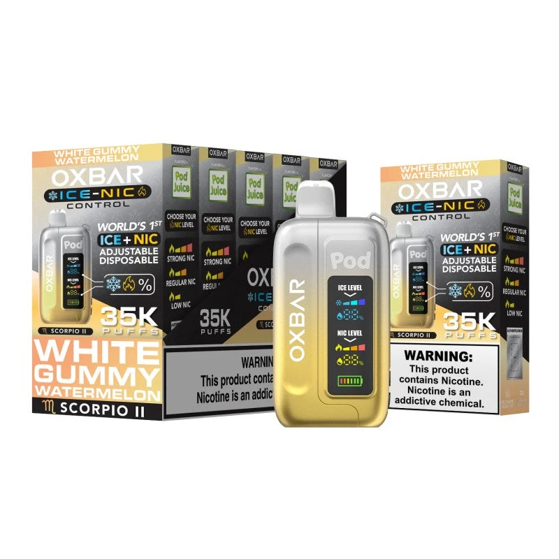 White Gummy Watermelon - Pod Juice X Oxbar Ice-Nic 35K 1 White Gummy Watermelon - Pod Juice X Oxbar Ice-Nic 35K