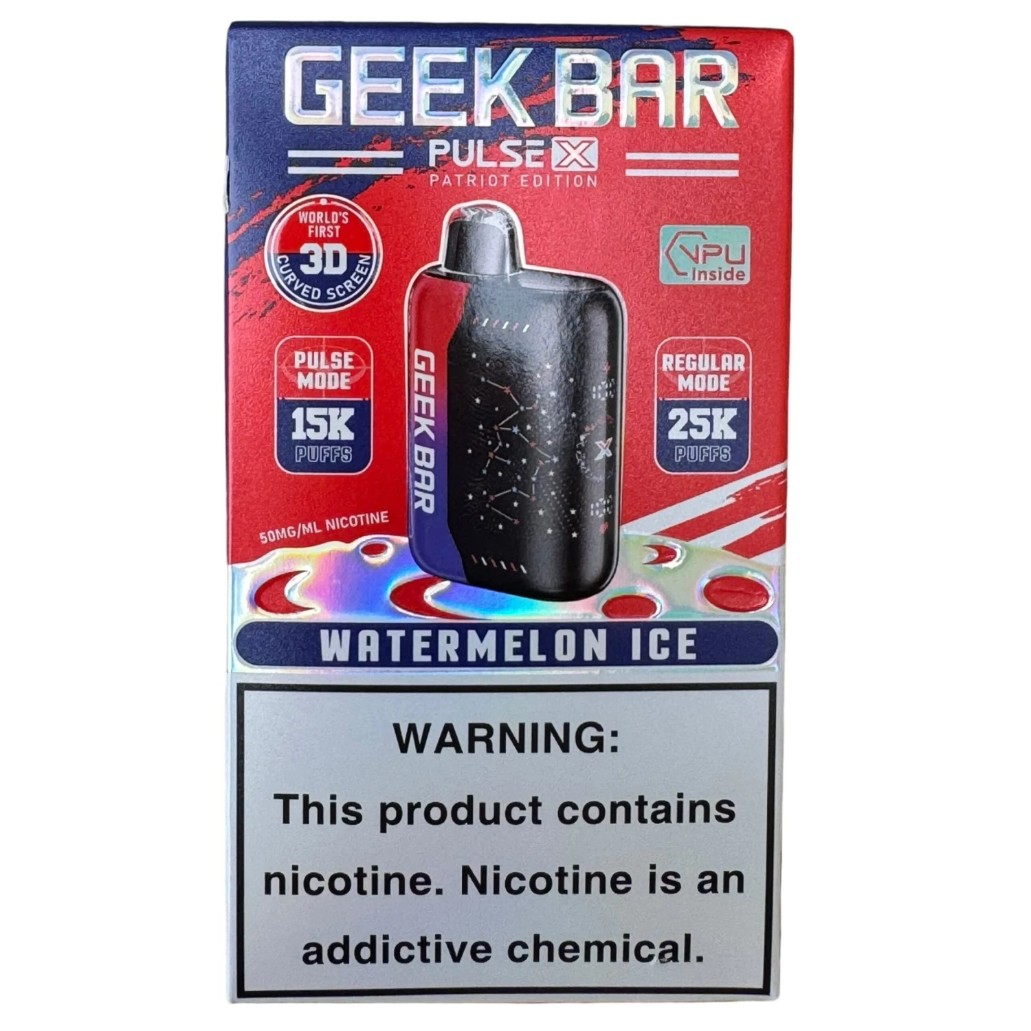 Watermelon Ice Patriot Edition - Geek Bar Pulse X 25000 3 Watermelon Ice Patriot Edition - Geek Bar Pulse X 25000 - Image 3