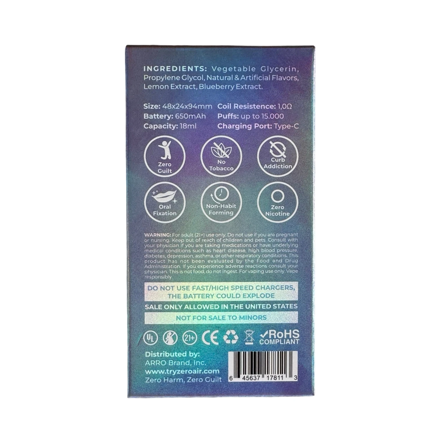 Baja Berry - Arro Ultra 15000 - Zero Nicotine 3 Baja Berry - Arro Ultra 15000 - Zero Nicotine - Image 3