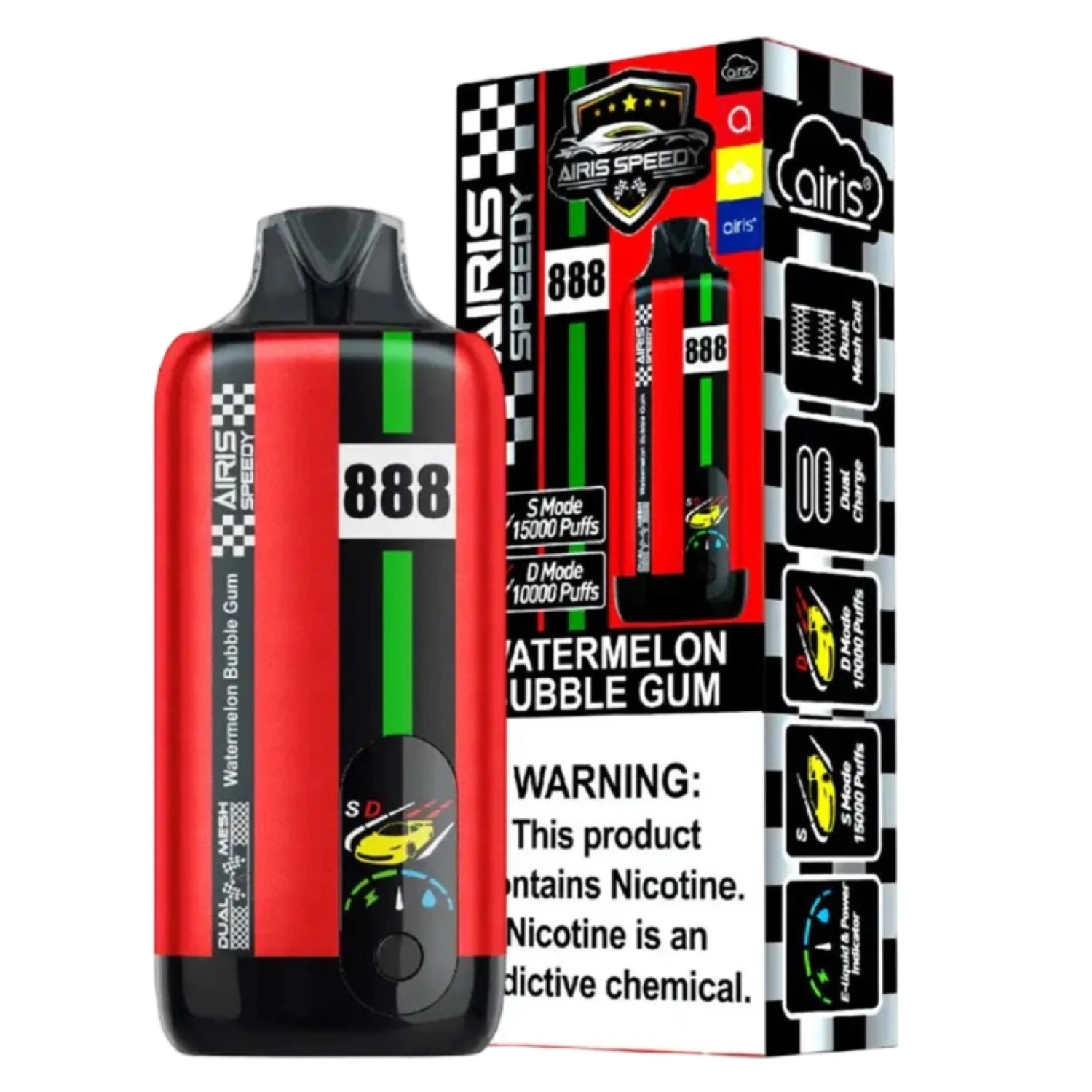 Watermelon Bubble Gum - Airis - Speedy 15000 1 Watermelon Bubble Gum - Airis - Speedy 15000