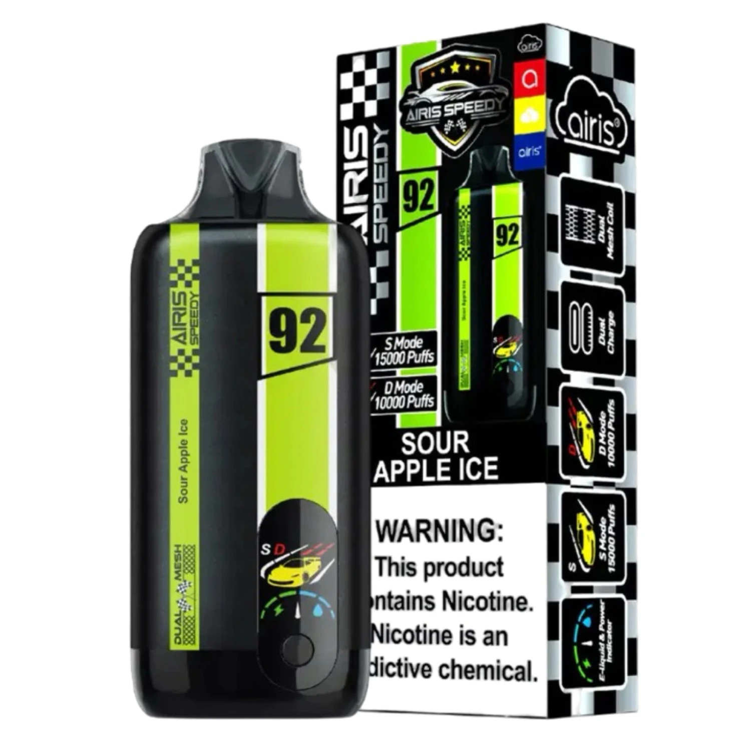 Sour Apple Ice - Airis - Speedy 15000 1 Sour Apple Ice - Airis - Speedy 15000
