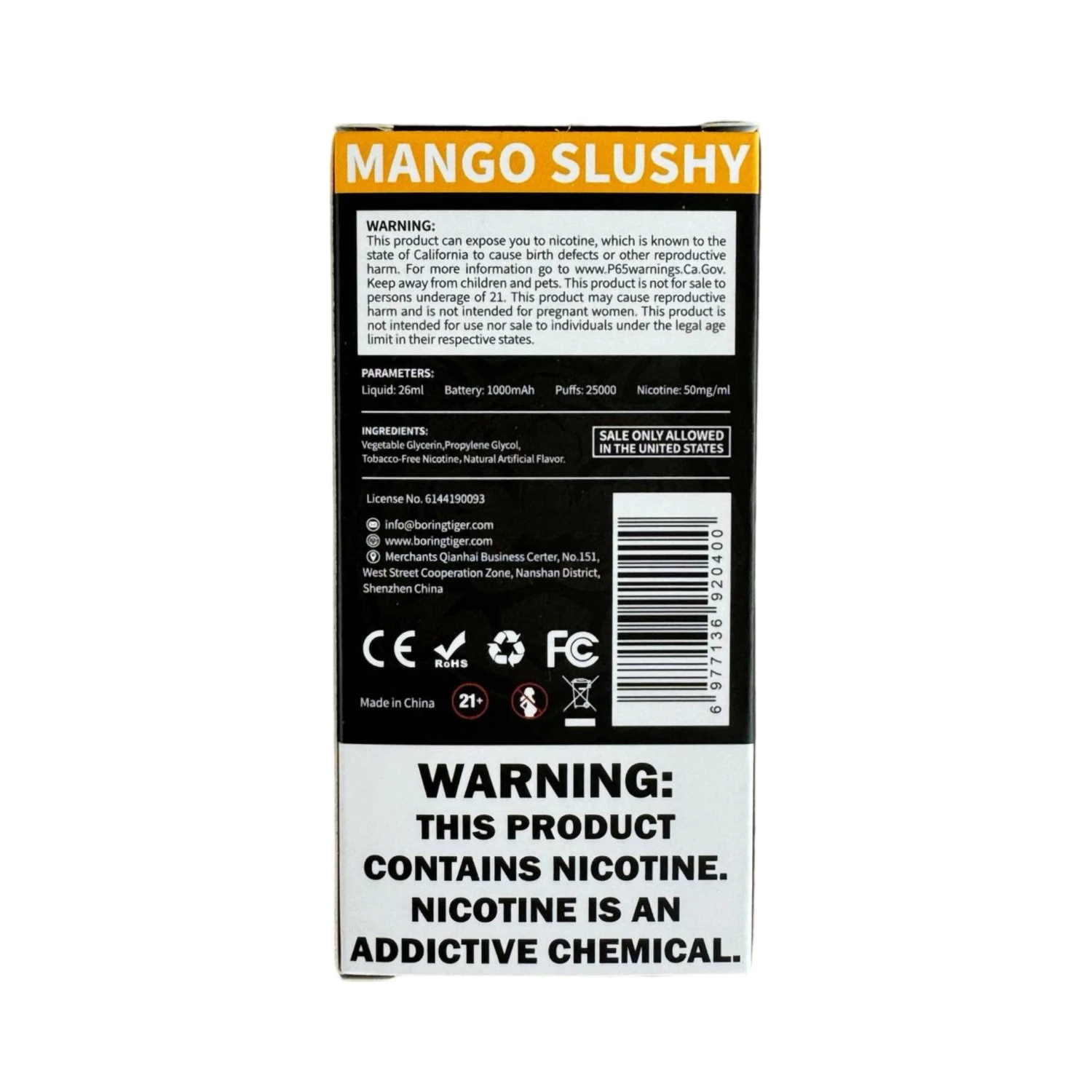 Mango Slushy - Luffbar Boring Tiger 25000 3 Mango Slushy - Luffbar Boring Tiger 25000 - Image 3
