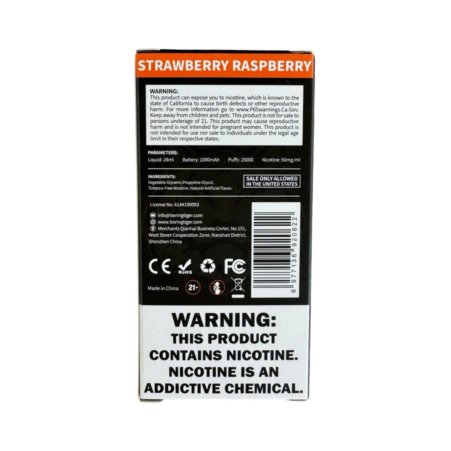 Strawberry Raspberry - Luffbar Boring Tiger 25000 3 Strawberry Raspberry - Luffbar Boring Tiger 25000 - Image 3