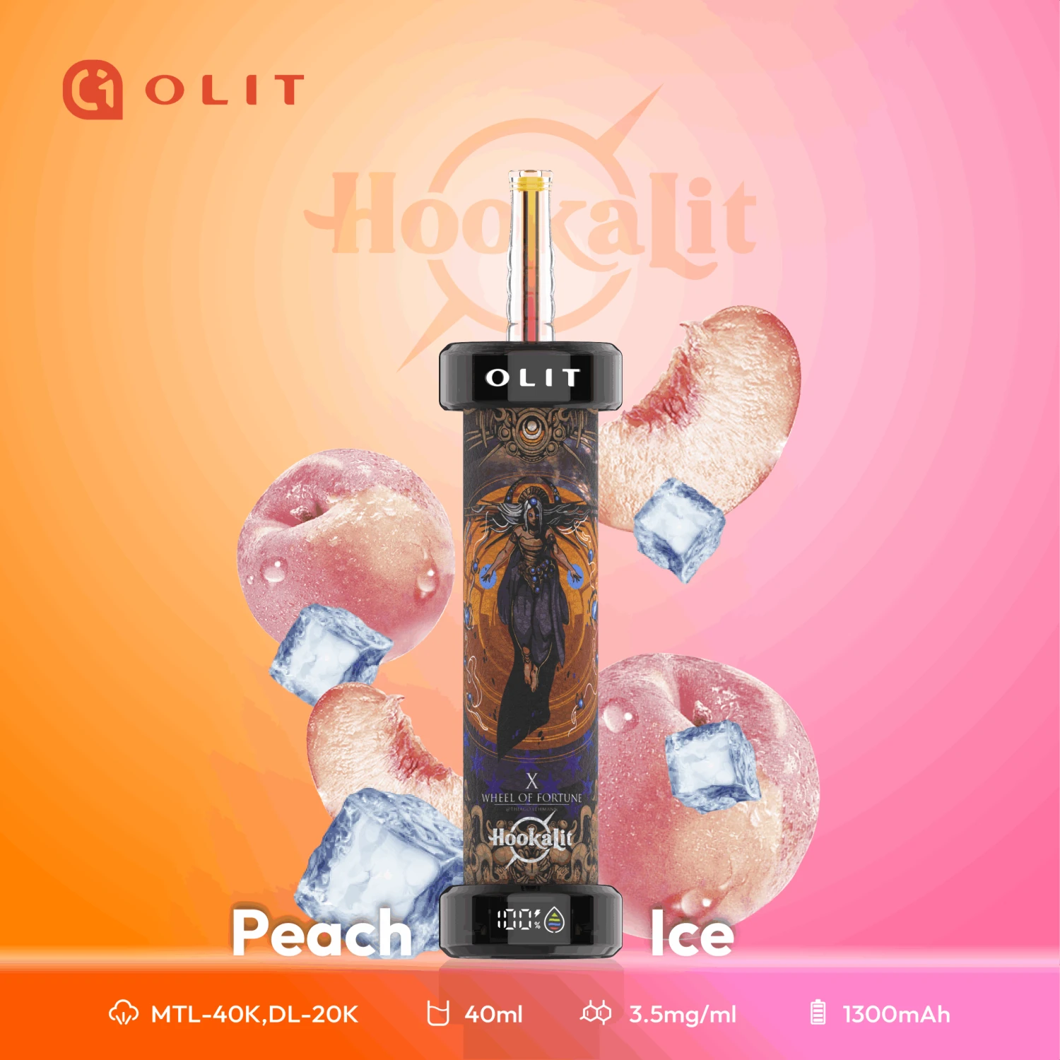 Peach Ice - Olit 40K Hookah 1 Peach Ice - Olit 40K Hookah