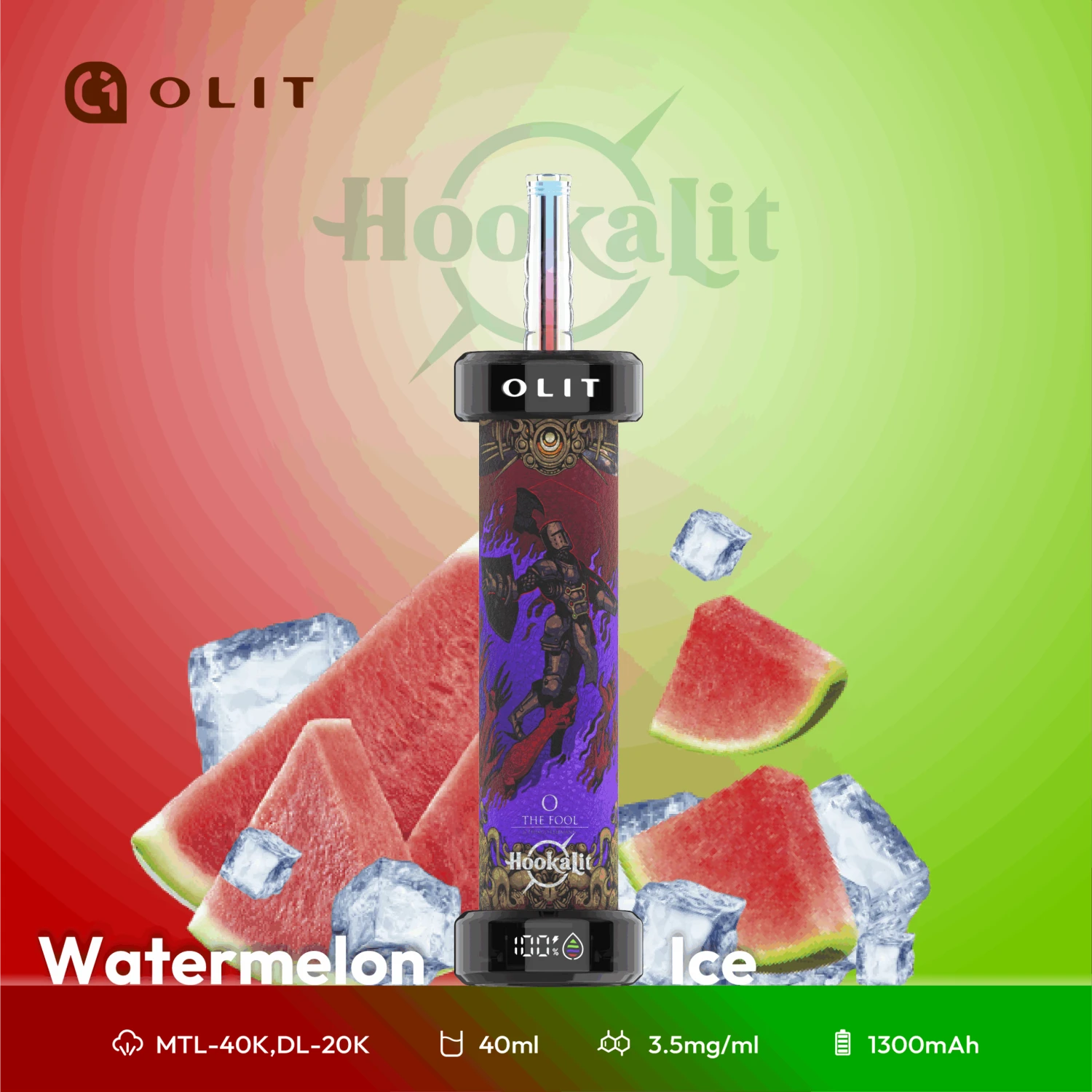 Watermelon Ice - Olit 40K Hookah 1 Watermelon Ice - Olit 40K Hookah