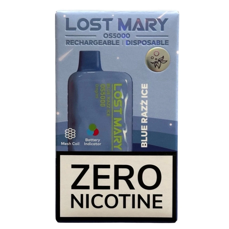 Blue Razz Ice - Lost Mary OS5000 - Zero Nicotine 1 Blue Razz Ice - Lost Mary OS5000 - Zero Nicotine