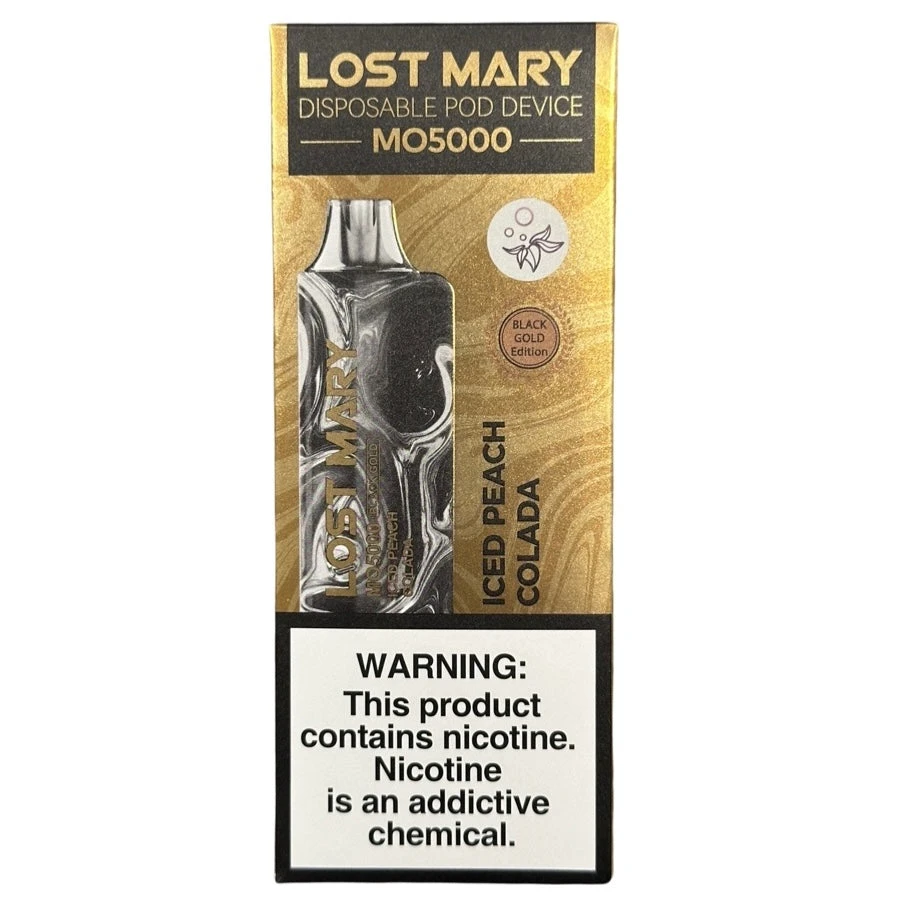 Lost Mary MO5000 - Iced Peach Colada - Black Gold Edition 1 Lost Mary MO5000 - Iced Peach Colada - Black Gold Edition
